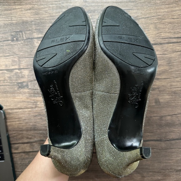 *LIFE STRIDE* Black x Gold Sparkle Heels Size 9.5 - Picture 9 of 10